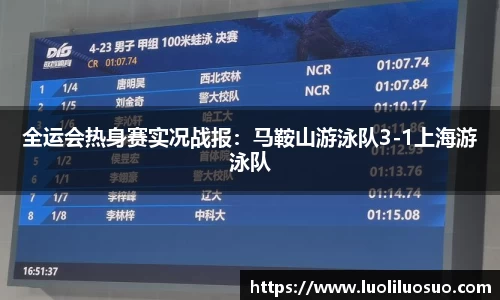全运会热身赛实况战报：马鞍山游泳队3-1上海游泳队